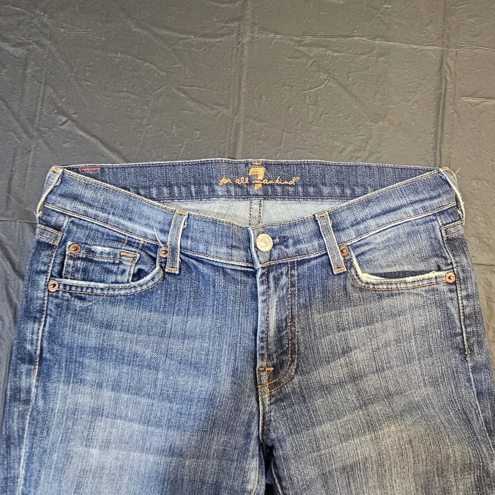 7 For All Mankind Dark Blue Boot Cut Jeans - Picture 3 of 14